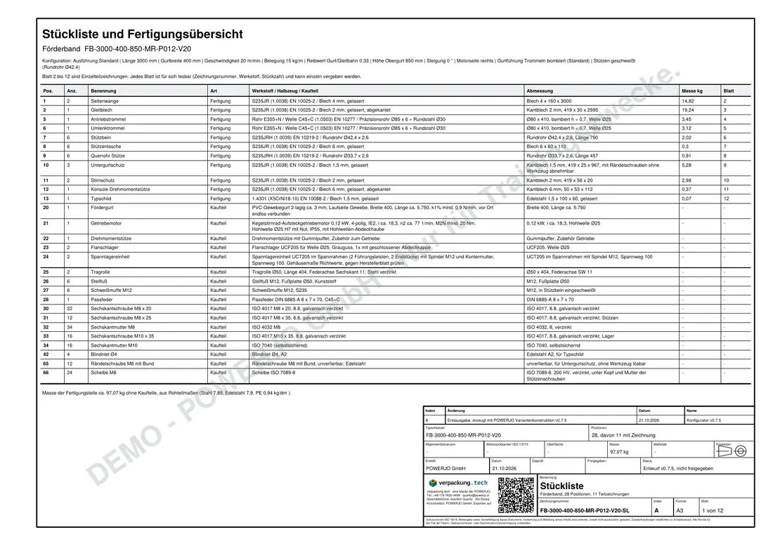 Einzelteile, Blatt 1